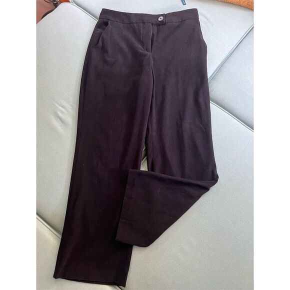 Coldwater Creek Pants - Coldwater Creek Women's Wide-Leg Trousers Black Size 10 Petites Casual
